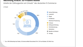 Online Payment - Anteile der Zahlungsarten am Umsatz des deutschen E-Commerce