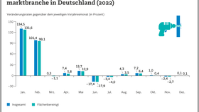 Monatliche Umsatzentwicklung der deutschen Baumarktbranche (2022)