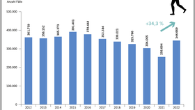 Angezeigte Ladendiebstähle in Deutschland (2012-2022)