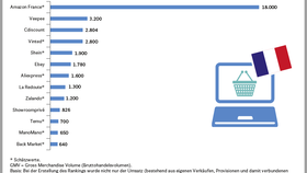 Top-Händler im französischen E-Commerce-Markt 2023